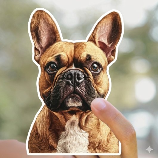 オーダーメイドの犬の顔ステッカー シール