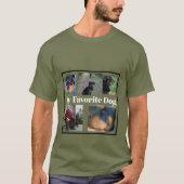 オーダーメイドの犬のTシャツ(5枚の写真入り) Tシャツ (正面)