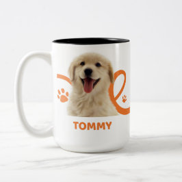 オーダーメイドの犬マグカップ | カスタム犬の名前トミー コーヒー ツートーンマグカップ