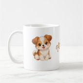 オーダーメイドの犬マグカップ 名前入り コーヒーマグカップ (左)