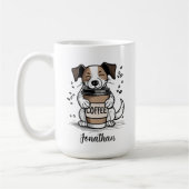 オーダーメイドの犬好きコーヒーマグ コーヒーマグカップ (左)