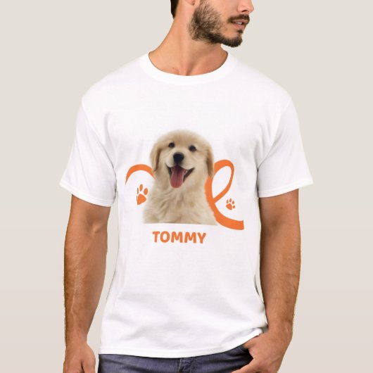 オーダーメイドの犬Tシャツ|カスタムの犬の名前Tommy Tシャツ (正面)