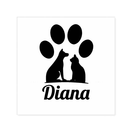オーダーメイドの猫と犬の足跡デザイン セルフインキングスタンプ (デザイン)