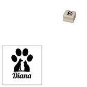 オーダーメイドの猫と犬の足跡デザイン ラバースタンプ (押印)