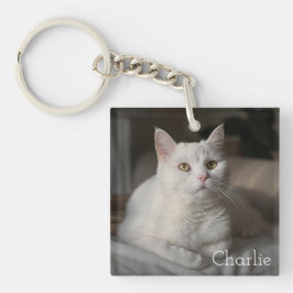 オーダーメイドの猫の写真の記念品 キーホルダー