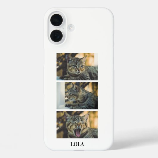 オーダーメイドの猫の写真コラージュと名前 Case-Mate iPhoneケース (裏面)