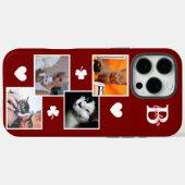 オーダーメイドの猫の写真コラージュ モノグラム マロン Case-Mate iPhoneケース (裏面 (横))