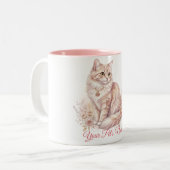 オーダーメイドの猫の名前マグカップ ツートーンマグカップ (正面左)