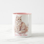 オーダーメイドの猫の名前マグカップ ツートーンマグカップ (中央)