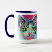オーダーメイドの猫の肖像画 - 永遠に愛されたペット マグカップ (左)