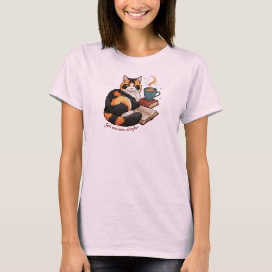 オーダーメイドの猫 "Just One More Chapter" Tシャツ (正面)
