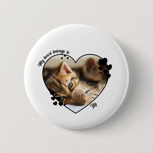 オーダーメイドの猫Tシャツに心を込めて 缶バッジ (正面)