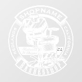 オーダーメイドの理容店用ドアホワイト ウィンドウサイン (シート)