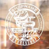 オーダーメイドの理容店用ドアホワイト ウィンドウサイン (シート2)