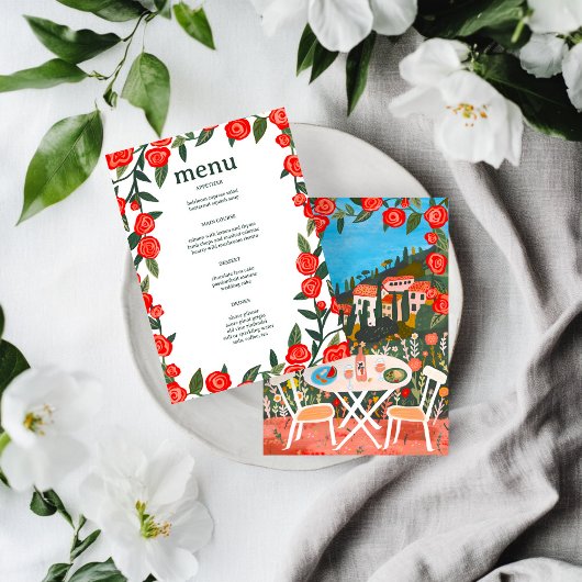 オーダーメイドの田園風景の食事 イラスト メニュー