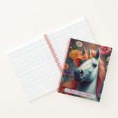 オーダーメイドの白いユニコーンの花の肖像画 ノートブック (内部)