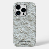 オーダーメイドの白い刺繍の花と名言 Case-Mate iPhoneケース (裏面)
