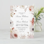 オーダーメイドの白とピンクの秋の水彩ウェディング 招待状 (スタンド正面)