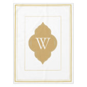 オーダーメイドの白と金のイニシャル テーブルクロス (正面)