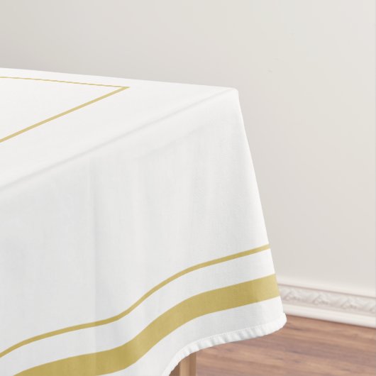 オーダーメイドの白と金のイニシャル テーブルクロス (インサイチュ)