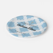 オーダーメイドの白青金クロス　初めての聖体拝領 ペーパープレート (アングル)