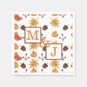 オーダーメイドの秋のカップル スタンダードカクテルナプキン (正面)