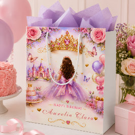 オーダーメイドの童話のプリンセスの誕生日 ミディアムペーパーバッグ