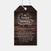 オーダーメイドの素朴なブドウ畑、ダークウッド、葬儀タグ ギフトタグ (正面)