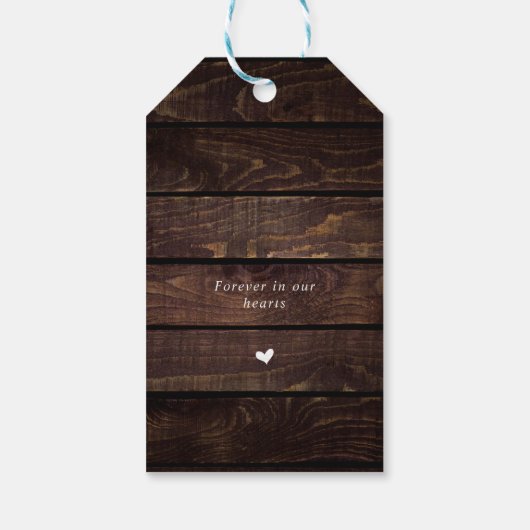 オーダーメイドの素朴なブドウ畑、ダークウッド、葬儀タグ ギフトタグ (裏面)