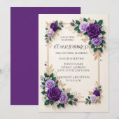 オーダーメイドの紫の花嫁入場招待状 招待状 (正面/裏面)