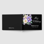 オーダーメイドの紫の花束の結婚式 ゲストブック (全面)