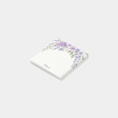 オーダーメイドの紫色の花の付箋(名入れ可能) ポストイット (アングル)