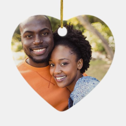 オーダーメイドの結婚ギフト - 結婚したカップルへのプレゼント セラミックオーナメント (裏面)