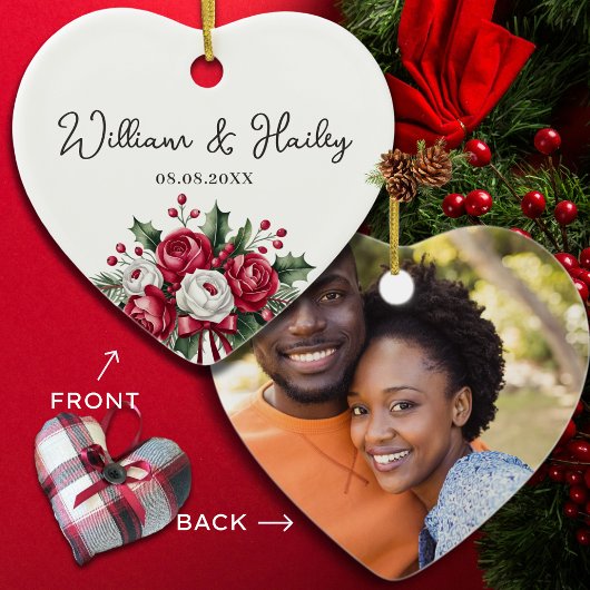 オーダーメイドの結婚ギフト - 結婚したカップルへのプレゼント セラミックオーナメント