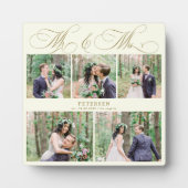 オーダーメイドの結婚写真コラージュ Mr. and Mrs フォトプラーク (正面)