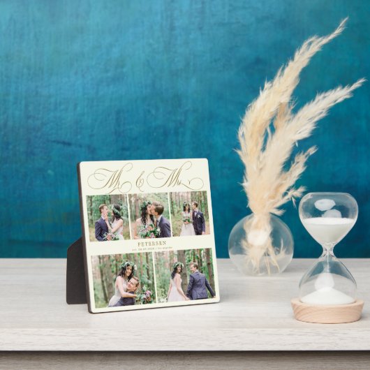 オーダーメイドの結婚写真コラージュ Mr. and Mrs フォトプラーク (インサイチュ)