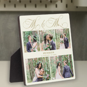 オーダーメイドの結婚写真コラージュ Mr. and Mrs. フォトプラーク