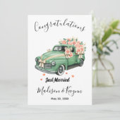 オーダーメイドの結婚前お祝いカード 結婚しました 招待状 (スタンド正面)