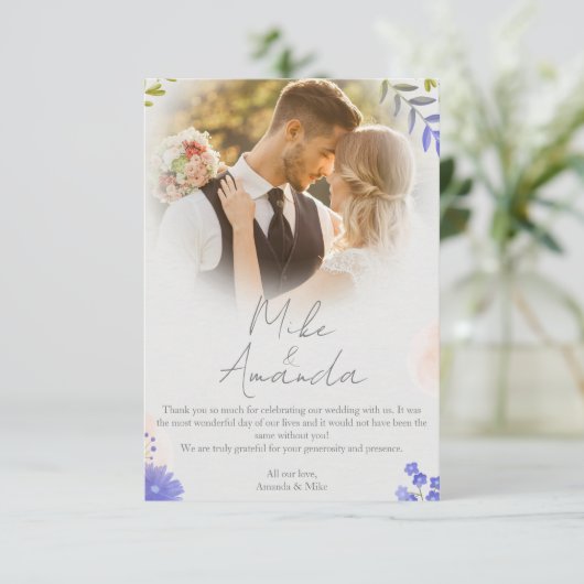 オーダーメイドの結婚式のお礼カード サンキューカード (スタンド正面)