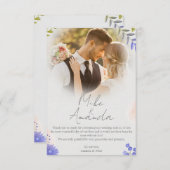 オーダーメイドの結婚式のお礼カード サンキューカード (正面/裏面)