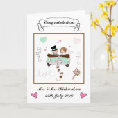 オーダーメイドの結婚式のカード カード (黄色い花)