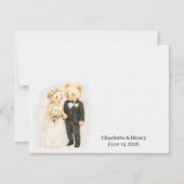 オーダーメイドの結婚式のクマのカップル ノートカード (正面)