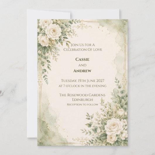 オーダーメイドの結婚式の招待状 招待状 (正面)