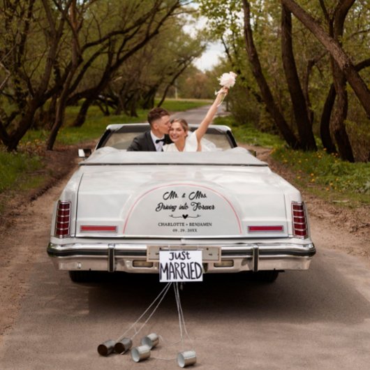 オーダーメイドの結婚式の車ステッカーでスタイル良く乗りこなす ウィンドウサイン