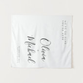 オーダーメイドの結婚式ウェルカムサイン付きロケーションタペストリー タペストリー (正面(横))