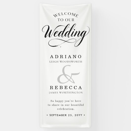 オーダーメイドの結婚式ウェルカムバナー 横断幕 (縦)