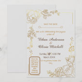 オーダーメイドの結婚式カード 招待状 (正面/裏面)