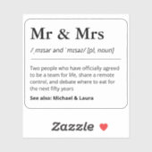 オーダーメイドの結婚式ギフトタグ Mr and Mrs シール (シート)