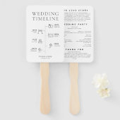 オーダーメイドの結婚式タイムライン、結婚式のイベント順序 ハンドファン (正面&裏面)