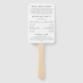 オーダーメイドの結婚式タイムライン、結婚式のイベント順序 ハンドファン (裏面)